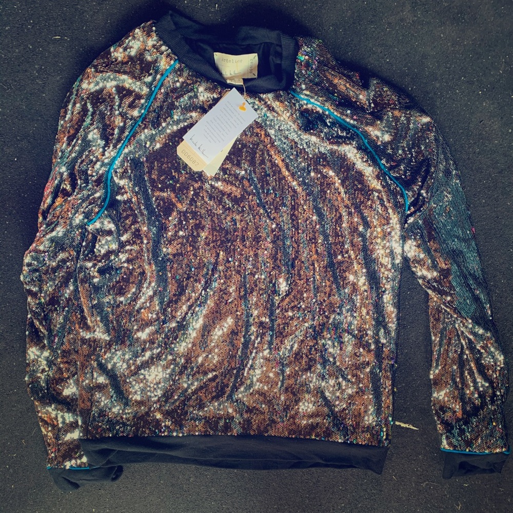 Nicole Miller Mermaid Sequin Sweatshirt